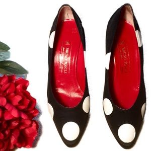 Bruno Magli polka dot heels